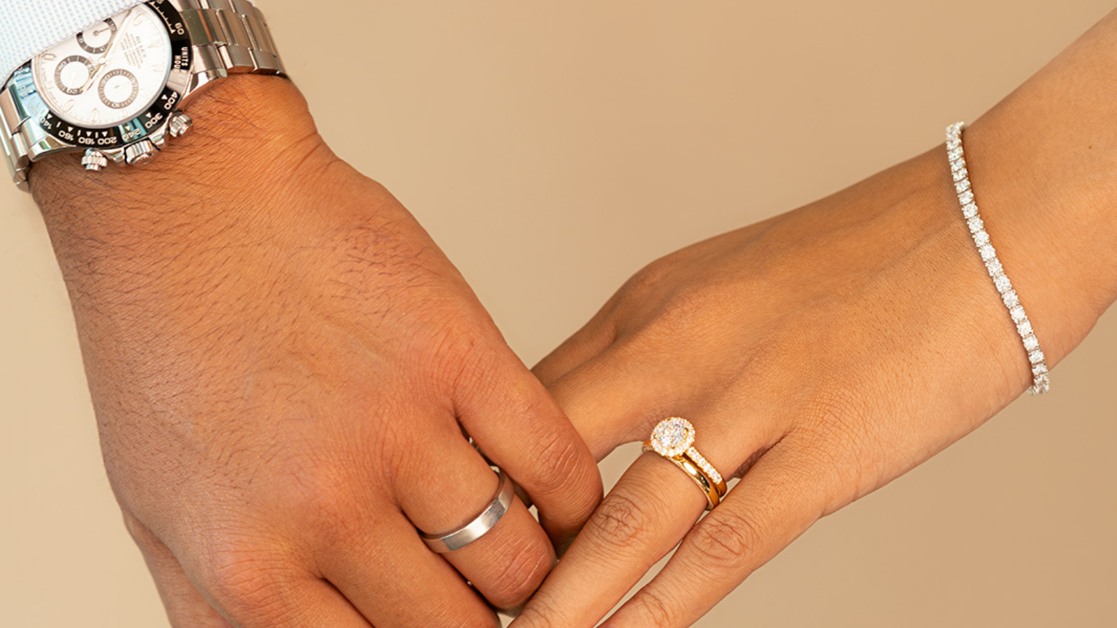 Close-up detail of a diamond ring